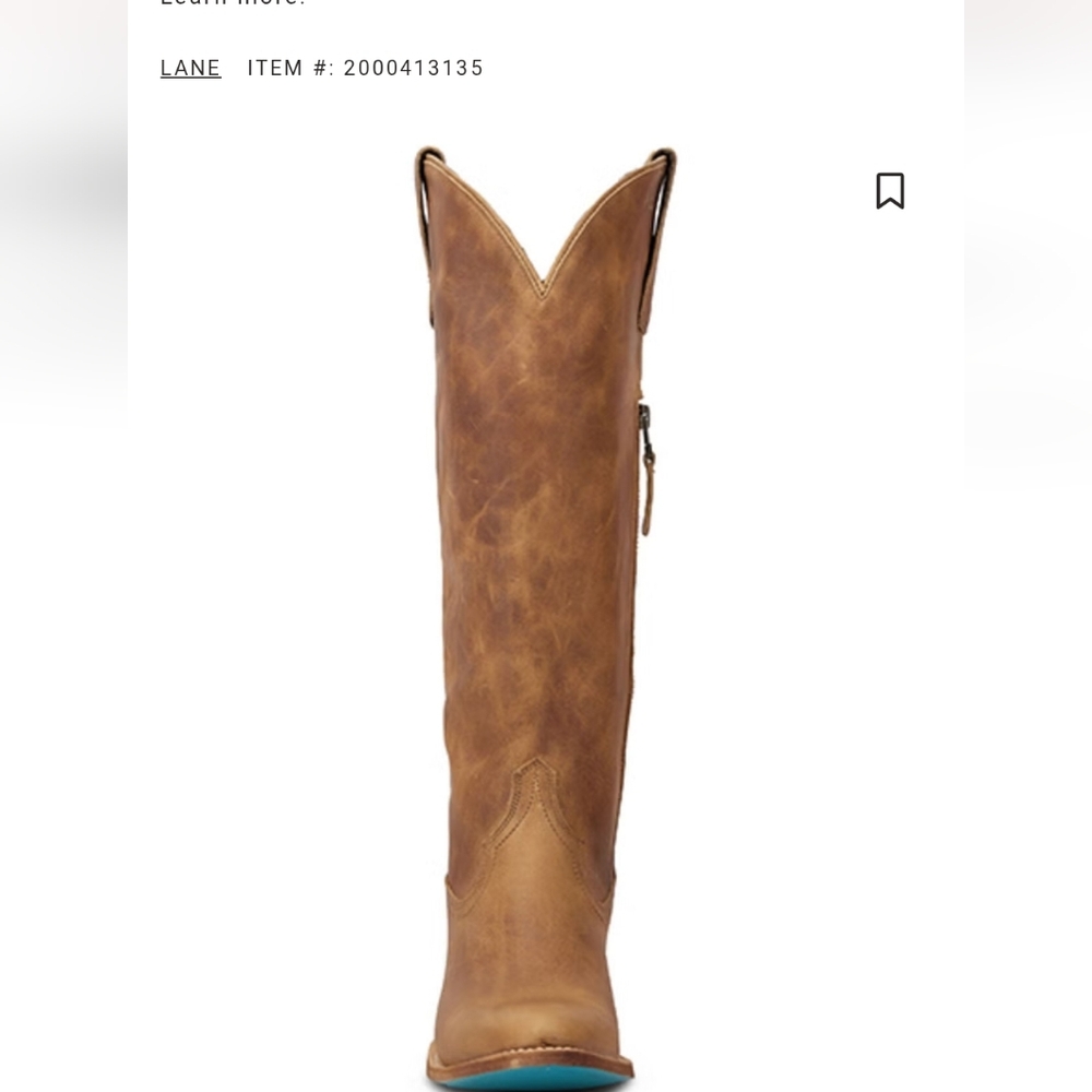 Womens Lane Plain Jane Tall Brown Leather Western Knee-High Boot